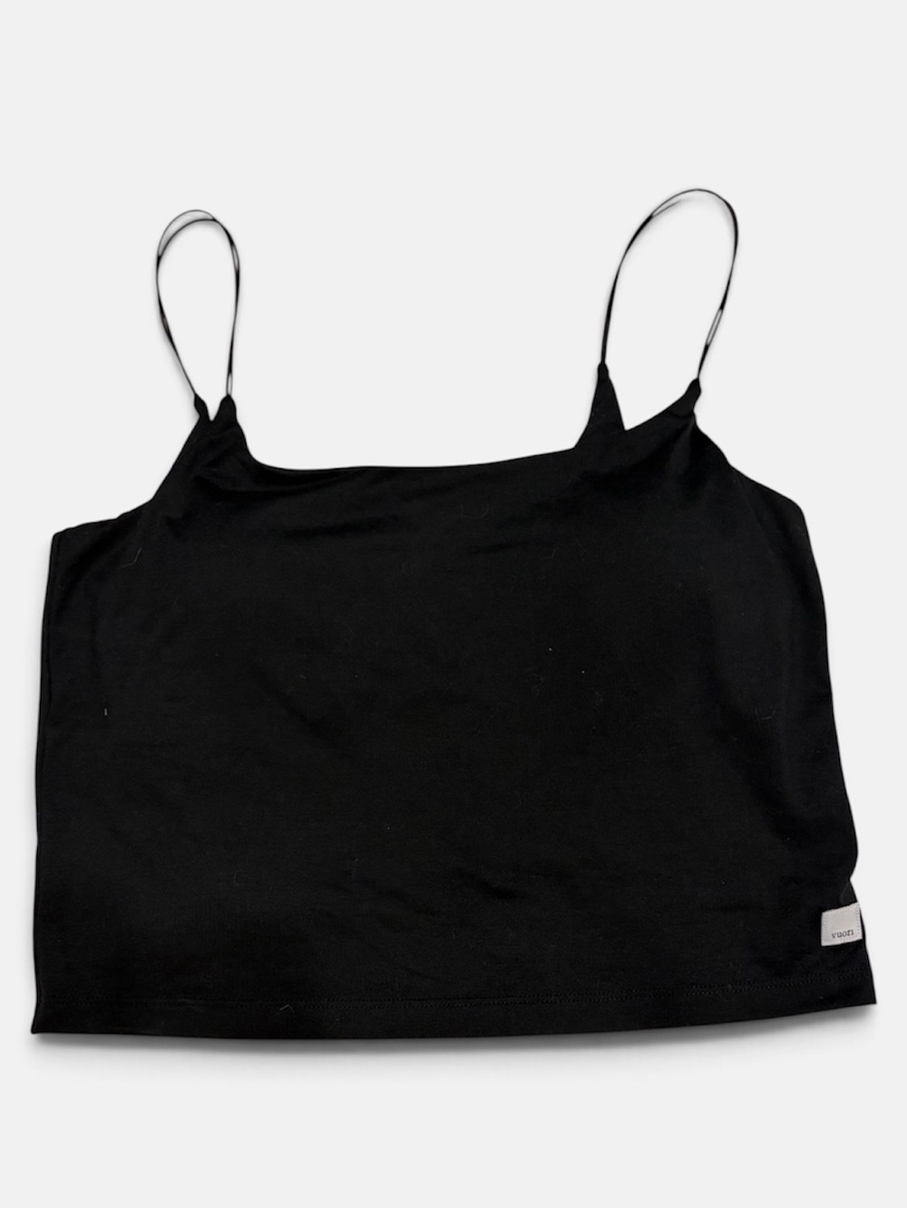 Vuori Black Double Strap Crop Tank Top Built In Shelf Bra Camisole XS/Small
